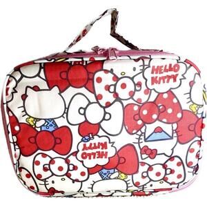 Sanrio Hello Kitty Cosmetic Toiletry Travel Makeup Bag - Bows Kawaii